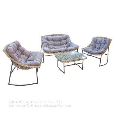 Rattan Chair with Metal Frame and Woven Upholstery DR-02T