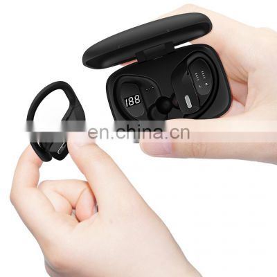 Ear Hook Tws Earphone Mini Portable Sports Wireless Headphones Earbuds With Led Display