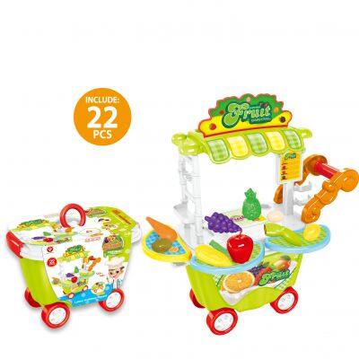 Kitchen Chief Toys Fast Food Role Play Cooking Game Trolley Plastic Cutlery Cart photo-2