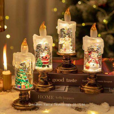 Factory Supply Christmas Candles - LED Crystal Lights Snowfall Lanterns for Wholesale Gift Decor