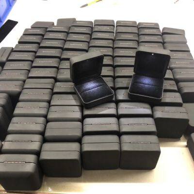 Customization Velvet Plush Luxury Jewelry Box With PU or Same Velvet Outside Plus Inner Light photo-5