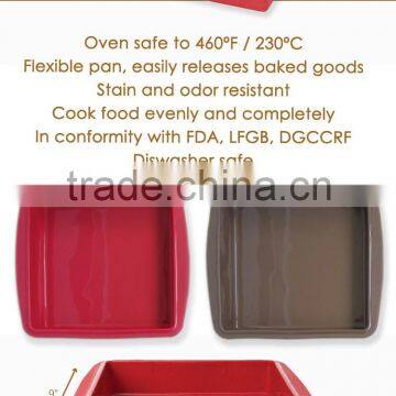 2015 Hot Sale!!!! Silicone cake mold, microwave oven cake pan, square cake pan