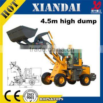 china made 4.5M high dump wheel loader XD918F  express grain loader for sale