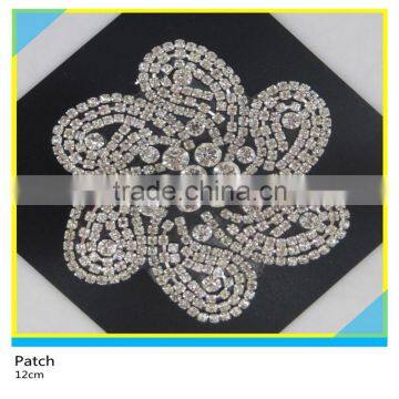 Hot Fix Crystal Glass Stone Applique Horse Eye Mix Waterdrop Rhinestone Patch 10x10cm