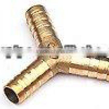 Brass pipe fitting tee including tee for hose