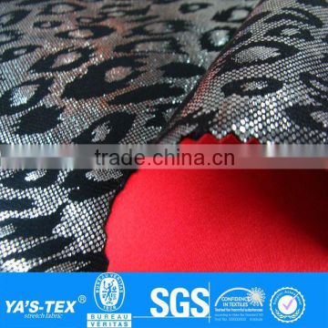 3 layers leopard print gilding waterproof breathable softshell fabric for sportswear jacket