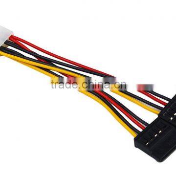 High Quality Serial ATA SATA 4 Pin IDE to dual of 15 Pin HDD Power Adapter Cable Newest