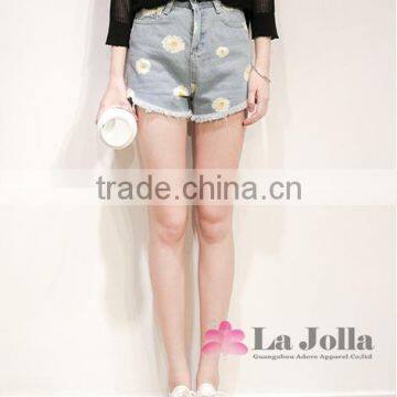2016 Summer Ladies Short Trousers New Fashion Printing Jeans 242J photo-2