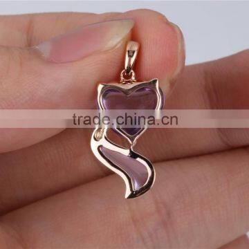 OEM Amethyst Heart Pedant Rose Gold Necklace Jewelry 2016 photo-4