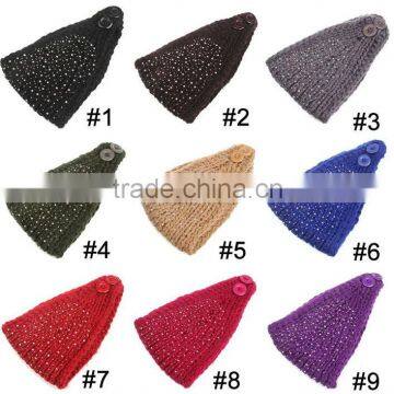 New Crystal Rhinestone Winter Lady Crochet Headband