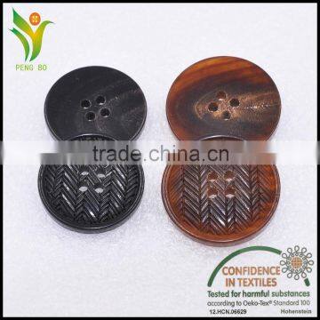 natural engrave customer brand cow bull horn button for suit                        
                                                Quality Choice