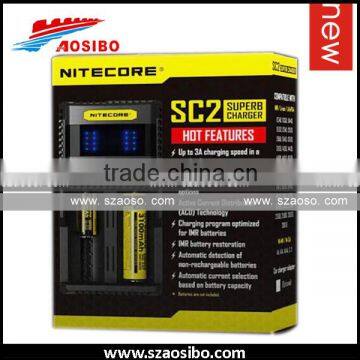 new arrival Nitecore SC2 Nitecore SC2/D2/D4/I2/I4/UM10/UM20 Super Fast Charger for 18650 battery charger