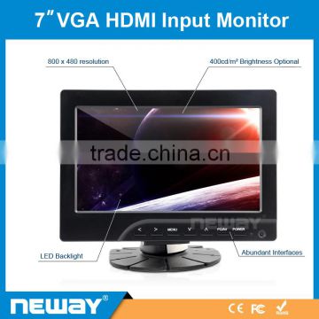 High resolution 800*480 7 inch TFT HDMI Speaker touchscreen LCD monitor