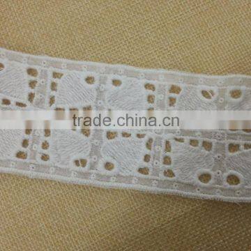 Cotton Fabric Base Emboridery Lace for Ladies Top Neckline -- H1660 photo-4