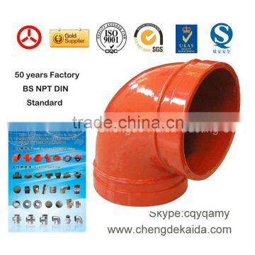 ISO,SGS Ductile Iron Grooved Coupling and Fittings Elbow