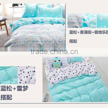 100% cotton 4 PCS bedding sets duvet cover, pillowcases and flat sheet.