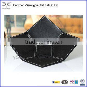 custom OEM design leather fruit tray creative pallet made in china