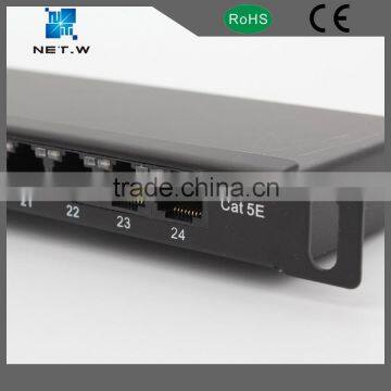 patch rack, 0.5u height cat 5e, 24 port cat5e patch panel, rj45 panel