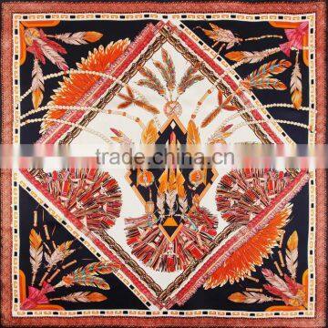 2016 Big Size Silk Square Scarf Women Headscarf Digital Roll Print Silk Satin Scarves Turkish Square Scarf Wholesale photo-6