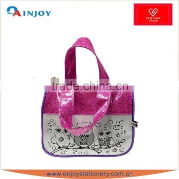 Fashion kids hand bag diy coloring hand bag