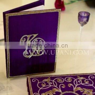 Purple Wedding Invitation Box With Floral Embroidery- WHOLE SALE photo-4