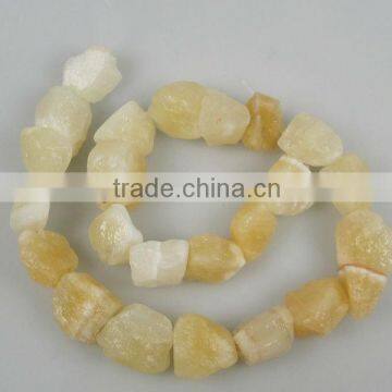 wholesale rough Soft yellow jade bead strand for sale