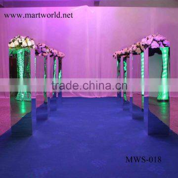 39 Inch Height Square Silver Mirror Column Party and Wedding Decoration Supplies in Guangzhou(MWS-018) photo-2