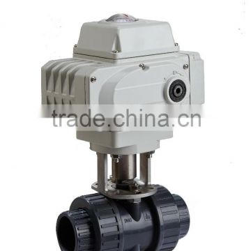 Electric PVC Ball Valve, motorized UPVC ball valve, ball valve with electric actuator, pneumaattinen pvc palloventtiili