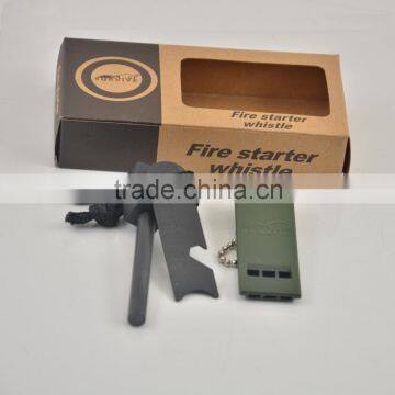 2016 Survival Magnesium Lighter Flint Stone Set With Whistle for Outdoor Camping photo-2