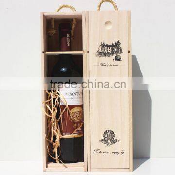 Custom Logo Printed Single Pine Wood Wine Gift Box photo-5