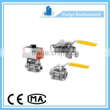 Three-pieces PEEK high pressure ball valve