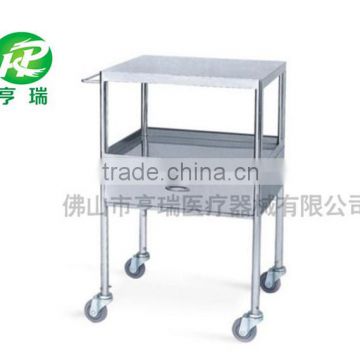 HR-742 stainless steel surgical instrument 2 shelves trolley cart