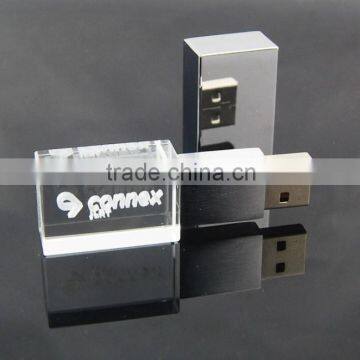 16G crystal usb flash drive with laser logo