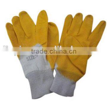 Nitrile coated work gloves yellow rubber work gloves