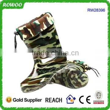 camouflage printing pu boots mens, men long boots, wholesale men boots