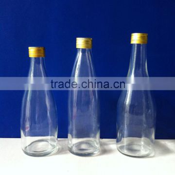 Small mouth juice bottle glass bottle with screw cap