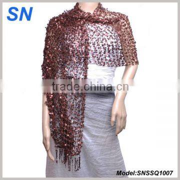 Shiny Red Sequin Wrap for Women Lady scarves