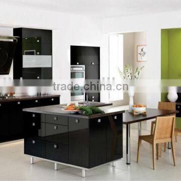 Black Color Modern Kitchens With Island DJ-K293