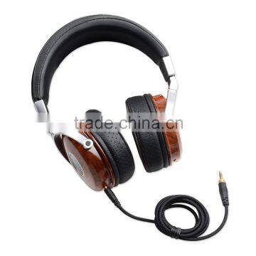 High-End Stylish Wooden Cover Ti Alloy Earphone Bluetooth Wireless Headphones with Ergonomic Design Model HSM3