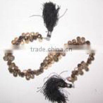 Smoky quartz faceted drop beads