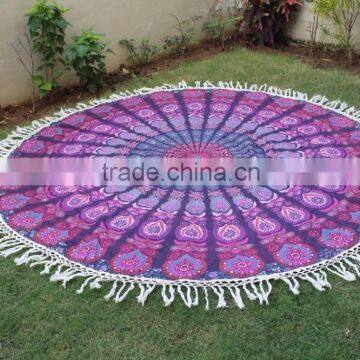 Round Mandala Beach Throw Roundie Yoga Mat Indian Cotton Tapestry Bohemian Yoga Mat Table Cover