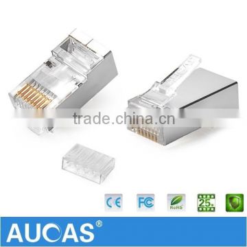 Taiwan Aucas Network Cable FTP RJ45 Connector Male PCB Connector Shielded Hot Sell