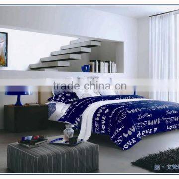 microfiber brushed disperse bedding set blue white duvet cover set