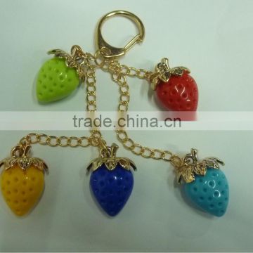 strawberry jewelry keychain