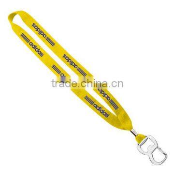 3/4" Cotton Lanyard with Metal Crimp & Metal Bottle Opener