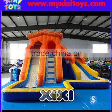 XIXI Dual Lane Inflatable Water Slides With Ball Pit For Kids