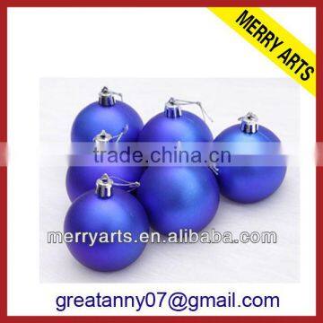 Factory sale competitive solid blue colored christmas plastic ornament ball