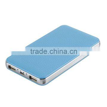 2016 newest Leather cover powerbank 10000mAh slim polymer power bank high capacity 8000mAh and more