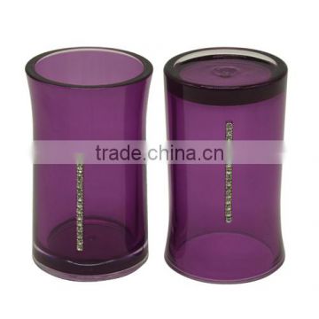 plastic bathroom accessories gargle cup with diamond