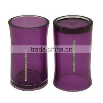 Plastic Bathroom Accessories Gargle Cup With Diamond